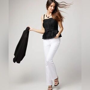 NWT Luxury Minimalist Summer Party WHBM Pleated Poplin Bustier/Top